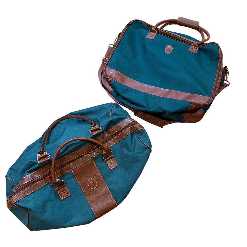 Ralph Lauren Polo Vintage Green Canvas Duffle Bag and Overnight Weekend Carry On